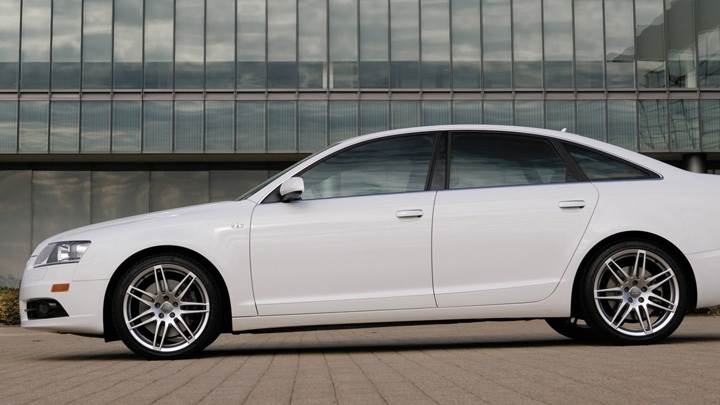 Side Pose Of Audi A6 S-line In White